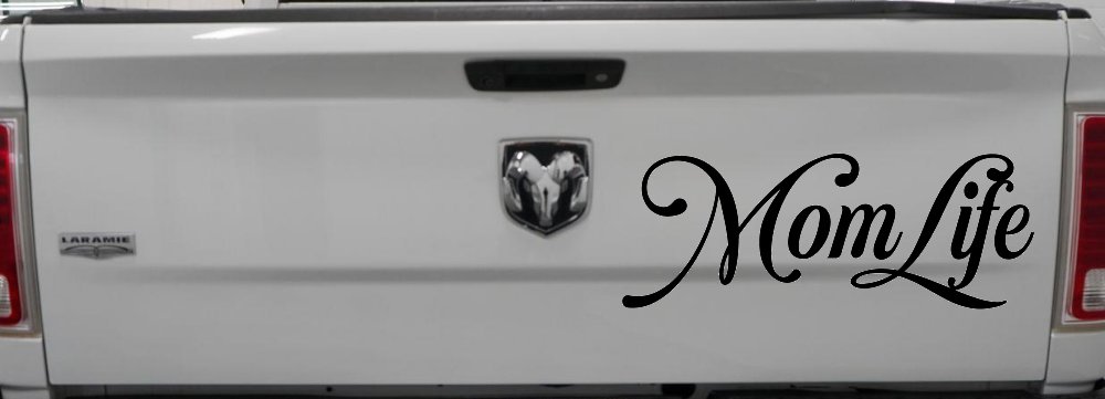 Mom Life Car or Truck Window Vinyl Decal Sticker (Black)