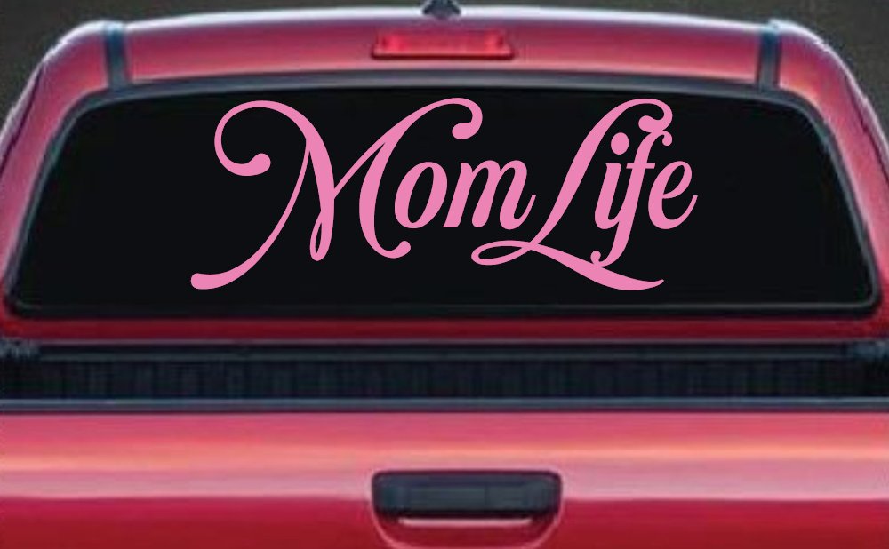 Mom Life Car or Truck Window Vinyl Decal Sticker (Pink)