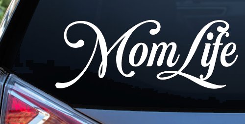 Mom Life Car or Truck Window Vinyl Decal Sticker (White)