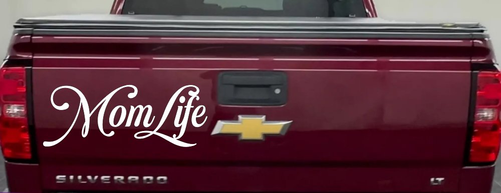 Mom Life Car or Truck Window Vinyl Decal Sticker (White)