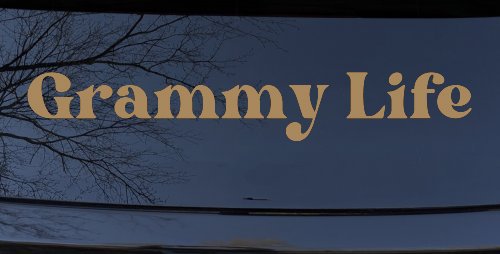 Grammy Life Car or Truck Window Vinyl Decal Sticker (Light Brown)