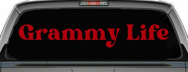 Grammy Life Car or Truck Window Vinyl Decal Sticker (Red)