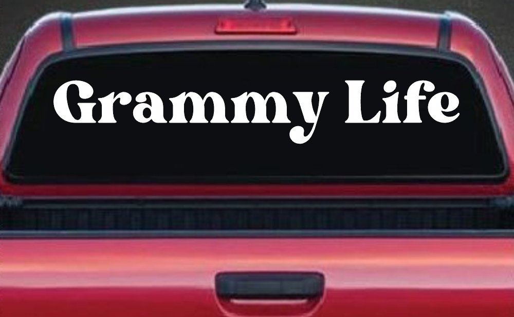 Grammy Life Car or Truck Window Vinyl Decal Sticker (White)