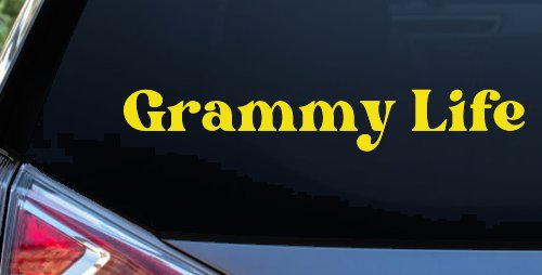 Grammy Life Car or Truck Window Vinyl Decal Sticker (Yellow)