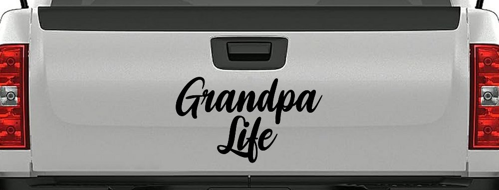 Grandpa Life Car or Truck Window Vinyl Decal Sticker (Black)