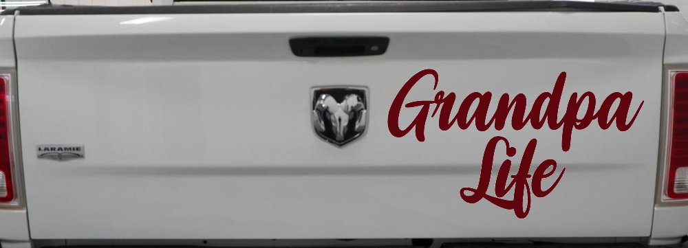 Grandpa Life Car or Truck Window Vinyl Decal Sticker (Purple Red)