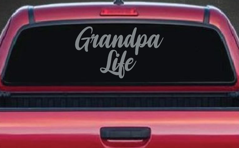 Grandpa Life Car or Truck Window Vinyl Decal Sticker (Telegrey)