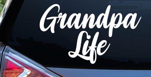Grandpa Life Car or Truck Window Vinyl Decal Sticker (White)