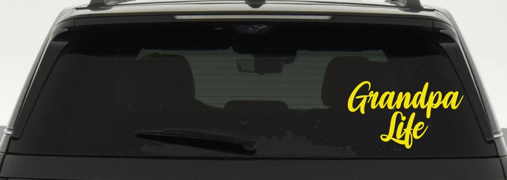 Grandpa Life Car or Truck Window Vinyl Decal Sticker (Yellow)