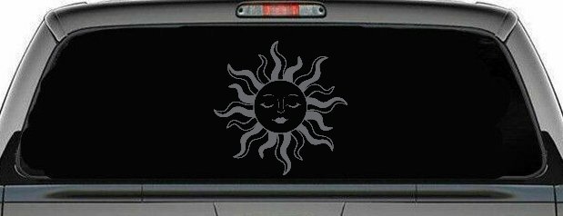 Sun Lady Car or Truck Vinyl Window Decal Sticker (Silver)