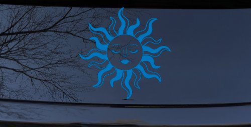 Sun Lady Car or Truck Vinyl Window Decal Sticker (Sky Blue)