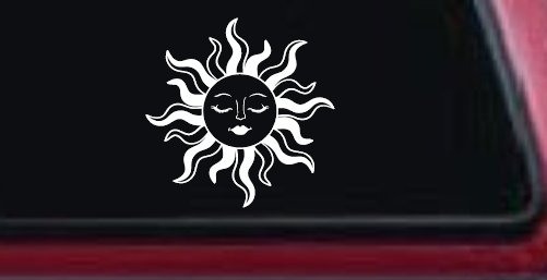 Sun Lady Car or Truck Vinyl Window Decal Sticker (White)