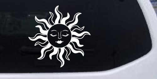 Sun Lady Car or Truck Vinyl Window Decal Sticker (White)