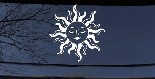 Sun Lady Car or Truck Vinyl Window Decal Sticker (White)