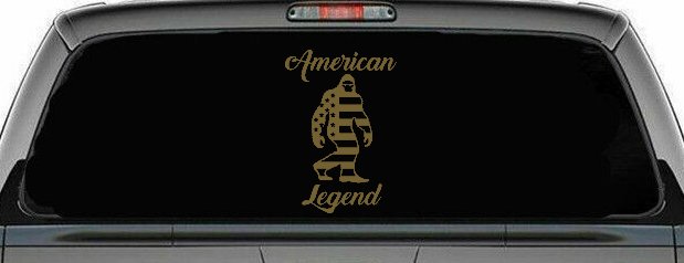 Bigfoot American Legend Car or Truck Vinyl Window Decal Sticker (Gold)