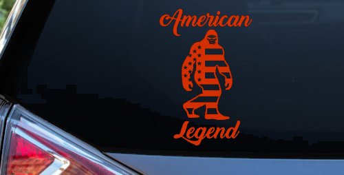 Bigfoot American Legend Car or Truck Vinyl Window Decal Sticker (Orange Red)
