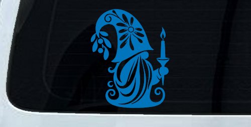 Christmas Gnome Car or Truck Vinyl Window Decal Sticker (Sky Blue)