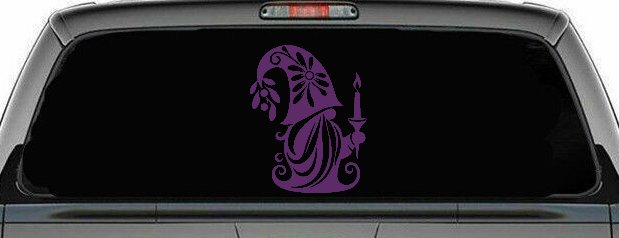Christmas Gnome Car or Truck Vinyl Window Decal Sticker (Violet)