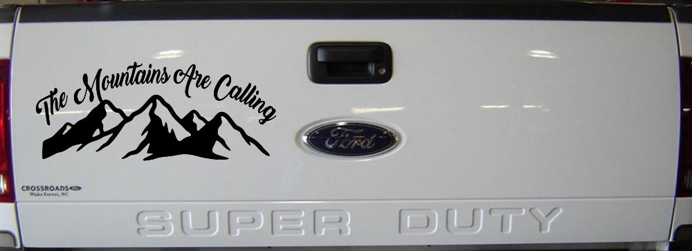 The Mountains Are Calling Car or Truck Vinyl Window Decal Sticker (Black)