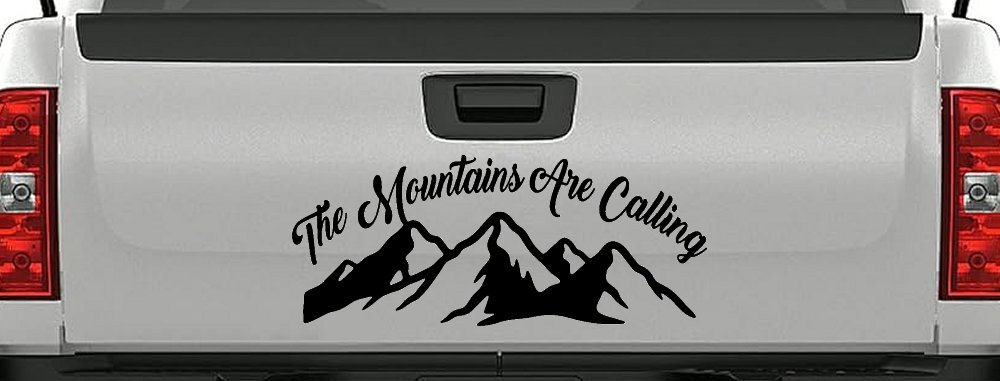 The Mountains Are Calling Car or Truck Vinyl Window Decal Sticker (Black)