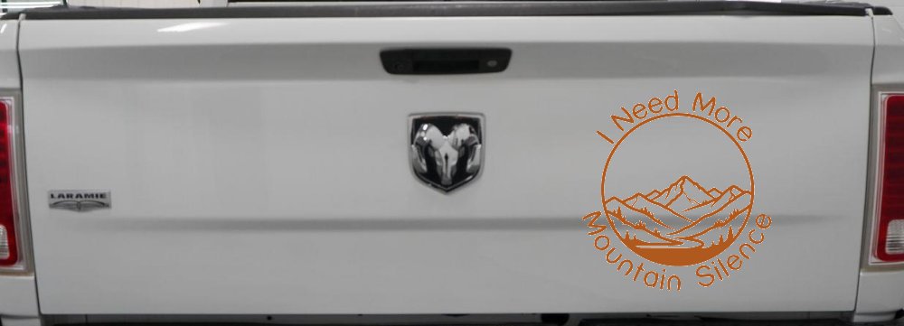 I need More Mountain Silence Car or Truck Vinyl Window Decal Sticker (Nut Brown)