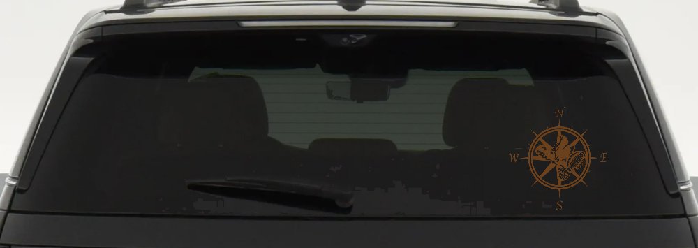 Campass with Hiking Boots Car or Truck Vinyl Window Decal Sticker (Copper)