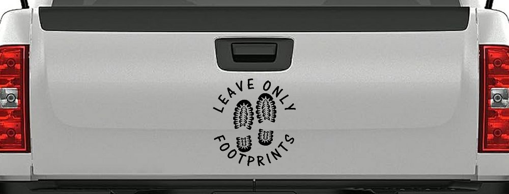 Leave Only Footprints Hiking Camping Nature Car or Truck Vinyl Window Decal Sticker (Black)