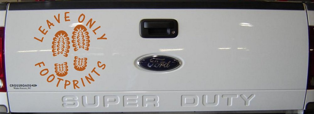 Leave Only Footprints Hiking Camping Nature Car or Truck Vinyl Window Decal Sticker (Nut Brown)