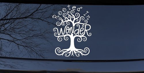 Rooted in Wander Swirl Tree Car or Truck Vinyl Window Decal Sticker (White)