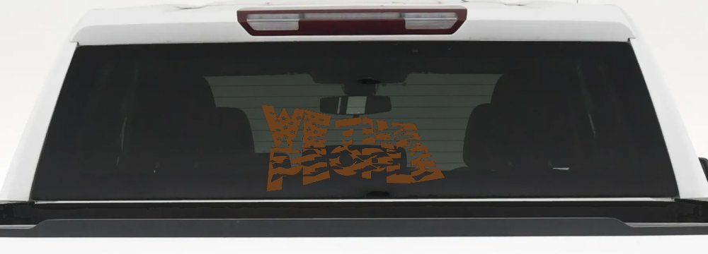 We The People Waving Tattered American Flag Car or Truck Vinyl Window Decal Sticker (Copper)
