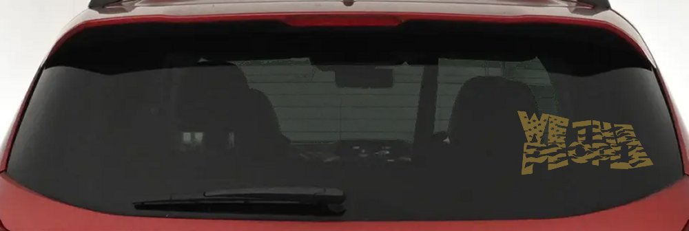 We The People Waving Tattered American Flag Car or Truck Vinyl Window Decal Sticker (Gold)