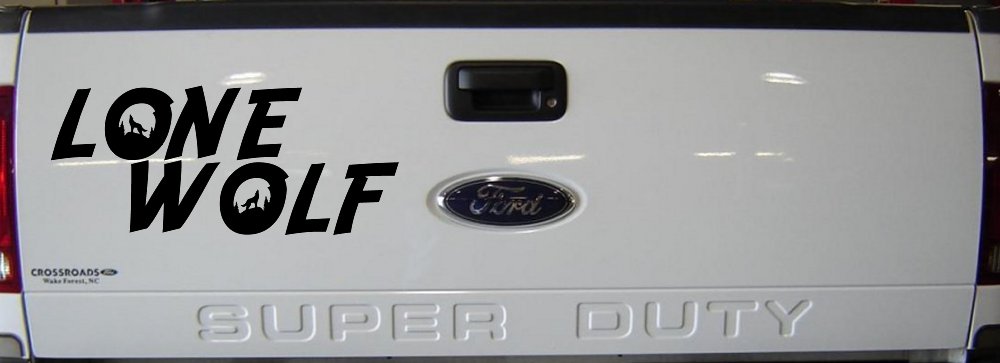 Lone Wolf with Howling Wolf Car or Truck Vinyl Window Decal Sticker (Black)