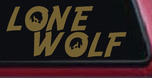 Lone Wolf with Howling Wolf Car or Truck Vinyl Window Decal Sticker (Gold)