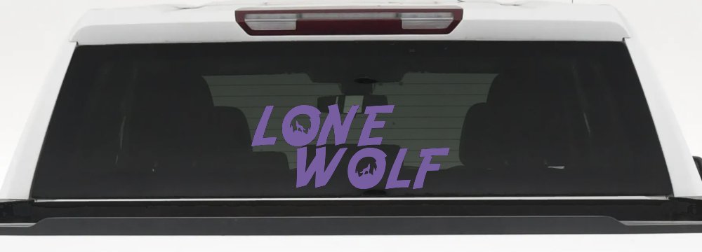 Lone Wolf with Howling Wolf Car or Truck Vinyl Window Decal Sticker (Purple)