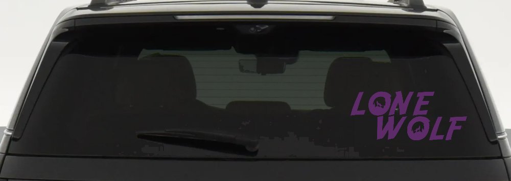 Lone Wolf with Howling Wolf Car or Truck Vinyl Window Decal Sticker (Violet)