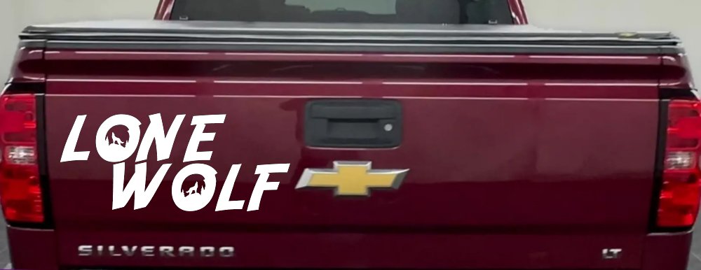 Lone Wolf with Howling Wolf Car or Truck Vinyl Window Decal Sticker (White)