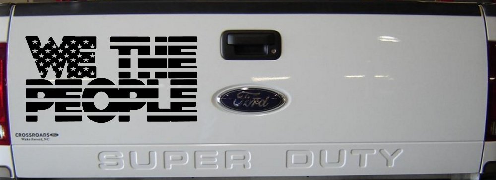 We The People American Flag Text Car or Truck Vinyl Window Decal Sticker (Black)