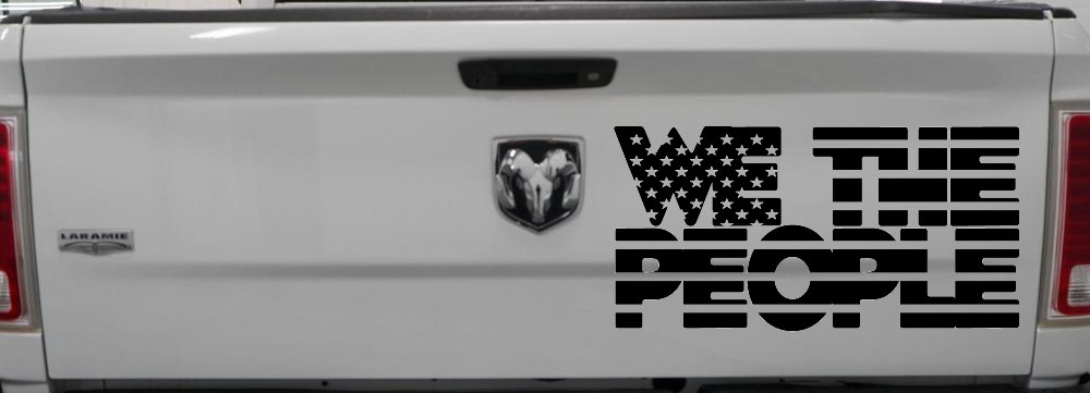 We The People American Flag Text Car or Truck Vinyl Window Decal Sticker (Black)