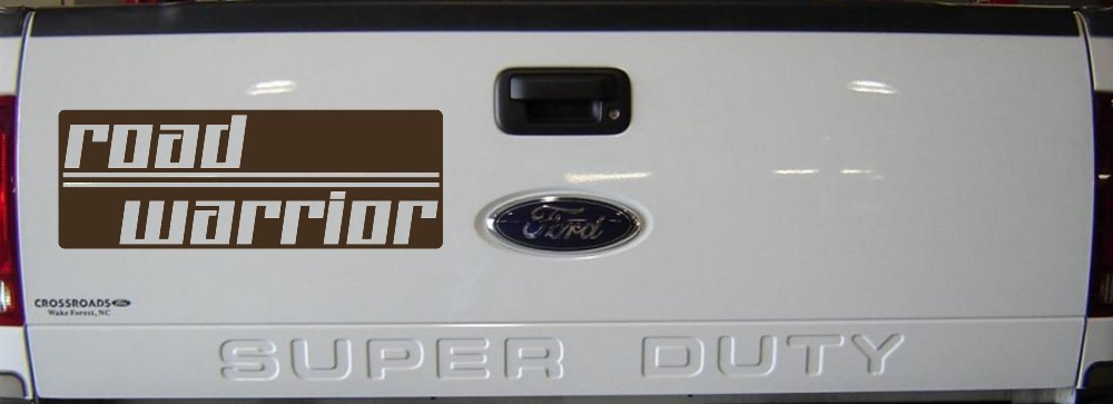 Road Warrior Car or Truck Vinyl Window Decal Sticker (Brown)