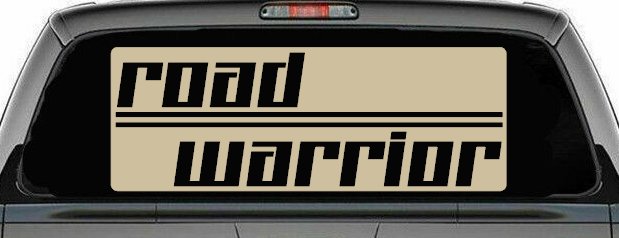 Road Warrior Car or Truck Vinyl Window Decal Sticker (Desert Sand)