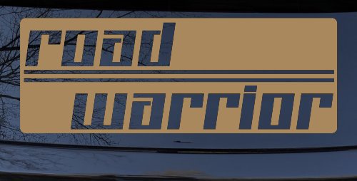 Road Warrior Car or Truck Vinyl Window Decal Sticker (Light Brown)