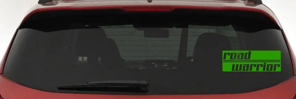 Road Warrior Car or Truck Vinyl Window Decal Sticker (Lime)