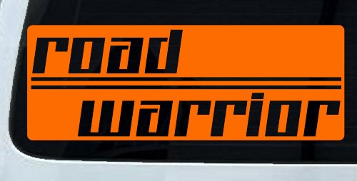Road Warrior Car or Truck Vinyl Window Decal Sticker (Orange)