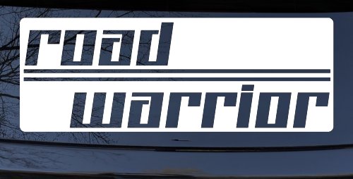 Road Warrior Car or Truck Vinyl Window Decal Sticker (White)