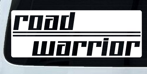 Road Warrior Car or Truck Vinyl Window Decal Sticker (White)