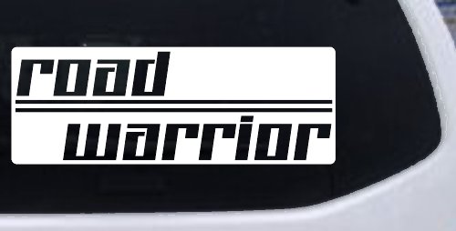 Road Warrior Car or Truck Vinyl Window Decal Sticker (White)