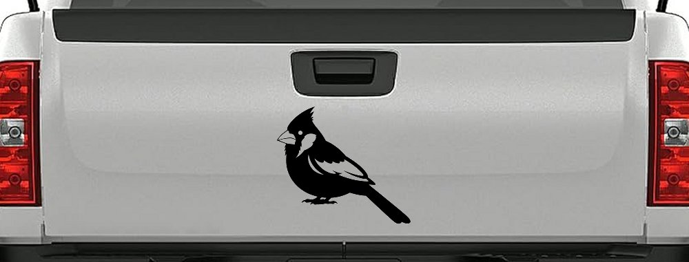 Cardinal Bird Car or Truck Vinyl Window Decal Sticker (Black)