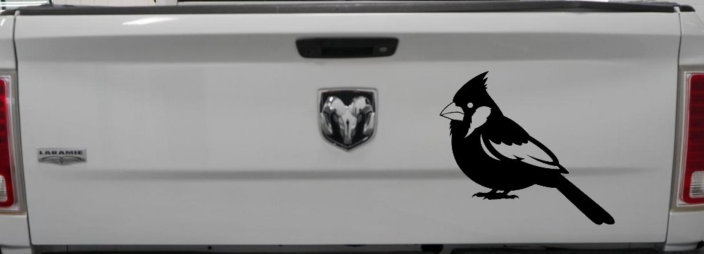 Cardinal Bird Car or Truck Vinyl Window Decal Sticker (Black)