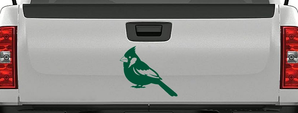 Cardinal Bird Car or Truck Vinyl Window Decal Sticker (Dark Green)