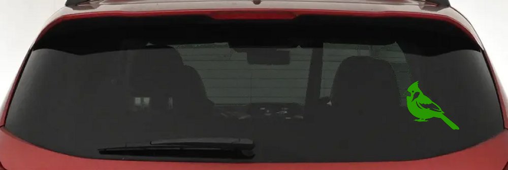 Cardinal Bird Car or Truck Vinyl Window Decal Sticker (Lime)